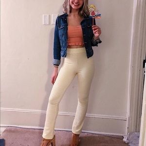 Urban Outfitters yellow gingham flare pant